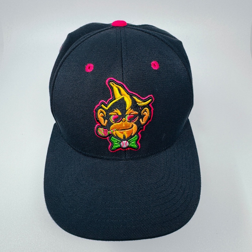 Zephyr Party Animals Savannah Bananas Monkey Hat Black Pink Large Baseball Cap